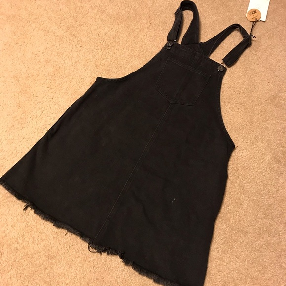 black denim pinafore